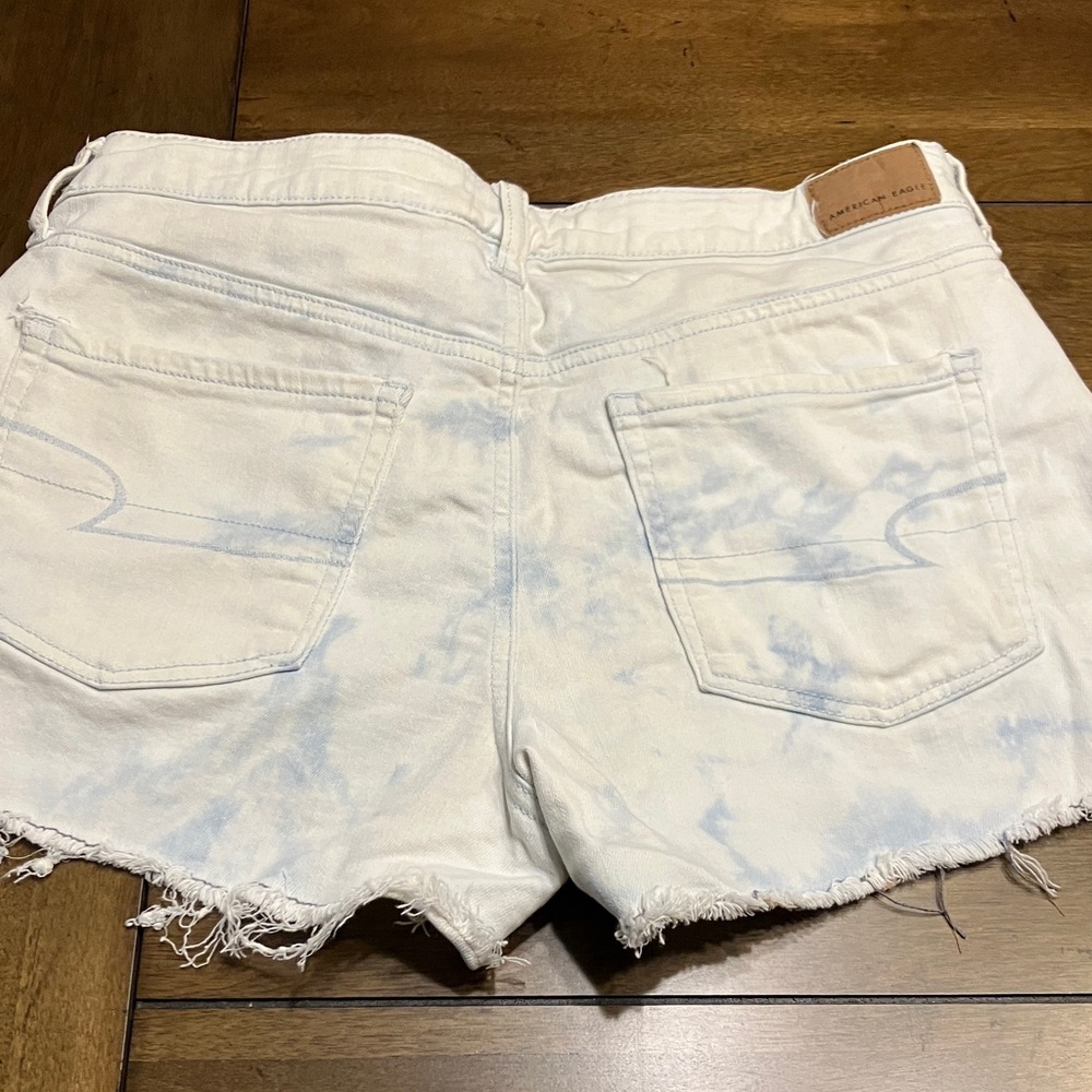 American Eagle Outfitters Light Blue Tie-Dye Jean Shorts